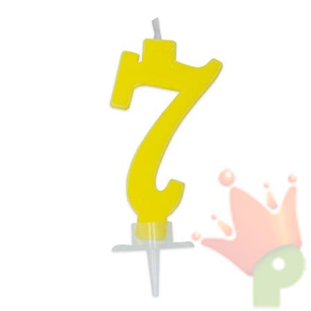CANDELINA NUMERO 7 CERA ITALIC GIALLO 7CM