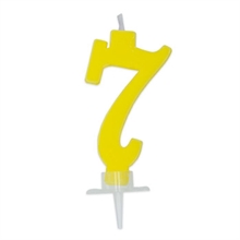 CANDELINA NUMERO 7 CERA ITALIC GIALLO 7CM