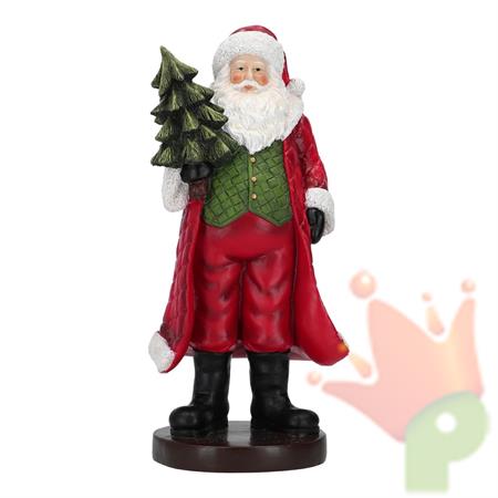 BABBO NATALE IN POLIRESINA CON ALBERO 16X15X34,5 CM