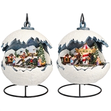 PALLA DI NATALE ANIMATA CON LED MULTICOLOR 20,5X20,5X22CM