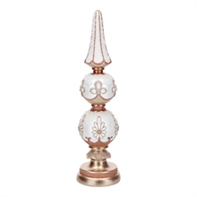 DECORAZIONE CONO IN POLIRESINA BIANCO E ORO 12X12X44,8 CM