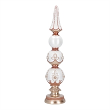DECORAZIONE CONO IN POLIRESINA BIANCO E ORO 11,8X11,8X53CM