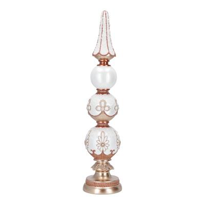 DECORAZIONE CONO IN POLIRESINA BIANCO E ORO 11,8X11,8X53CM