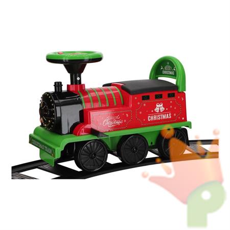 TRENO NATALIZIO RETRO' CON BINARI LED 48X46X22 CM