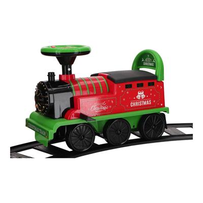 TRENO NATALIZIO RETRO' CON BINARI LED 48X46X22 CM