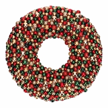 GHIRLANDA FUORIPORTA DI PALLINE NATALIZIE VERDE ROSSE ORO 50CM
