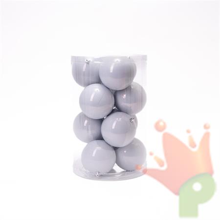PALLINE DI NATALE BIANCO 10CM 12PZ