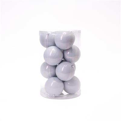 PALLINE DI NATALE BIANCO 10CM 12PZ