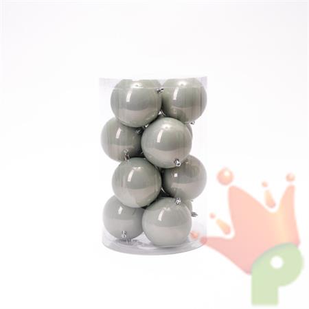 PALLINE DI NATALE GRIGIO 10CM 12PZ