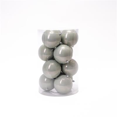 PALLINE DI NATALE GRIGIO 10CM 12PZ