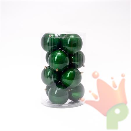 PALLINE DI NATALE VERDE FORESTA 10CM 12PZ