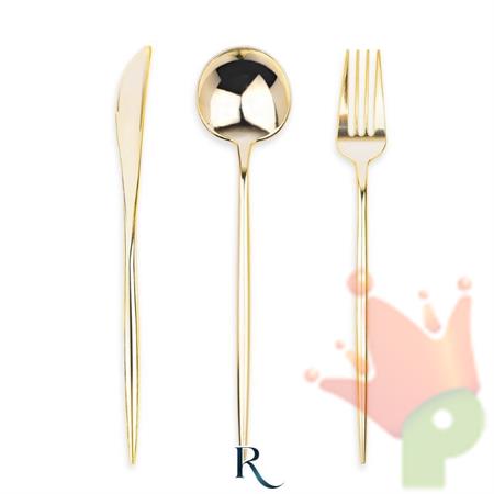 SET POSATE MODERN GOLD RIUTILIZZABILI 22CM 18PZ