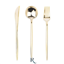 SET POSATE MODERN GOLD RIUTILIZZABILI 22CM 18PZ