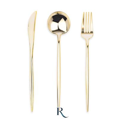 SET POSATE MODERN GOLD RIUTILIZZABILI 22CM 18PZ