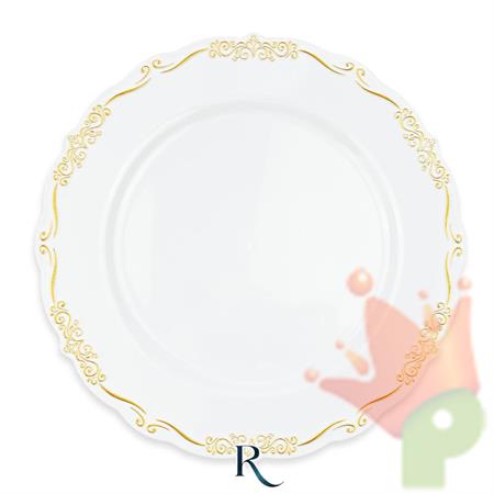 PIATTI ELEGANT WHITE GOLD RIUTILIZZABILI 26CM 6PZ