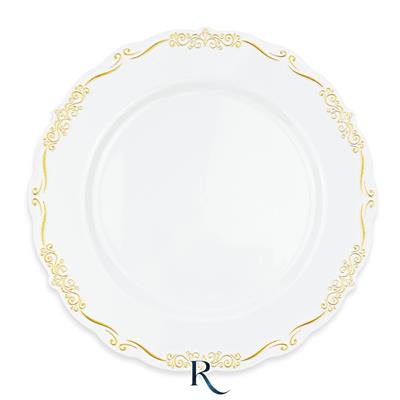 PIATTI ELEGANT WHITE GOLD RIUTILIZZABILI 26CM 6PZ