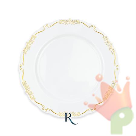 PIATTI ELEGANT WHITE GOLD RIUTILIZZABILI 23CM 6PZ