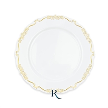PIATTI ELEGANT WHITE GOLD RIUTILIZZABILI 23CM 6PZ