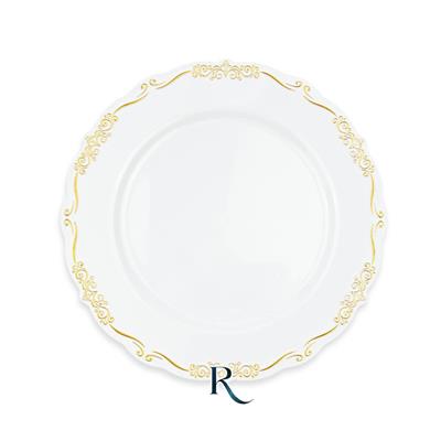 PIATTI ELEGANT WHITE GOLD RIUTILIZZABILI 23CM 6PZ
