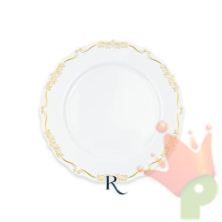 PIATTI ELEGANT WHITE GOLD RIUTILIZZABILI 18CM 6PZ