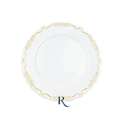 PIATTI ELEGANT WHITE GOLD RIUTILIZZABILI 18CM 6PZ