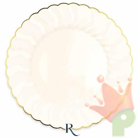 PIATTI SHELL IVORY GOLD RIUTILIZZABILI 26CM 6PZ