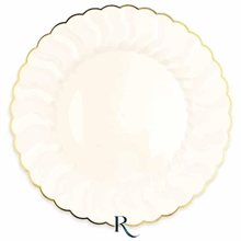 PIATTI SHELL IVORY GOLD RIUTILIZZABILI 26CM 6PZ