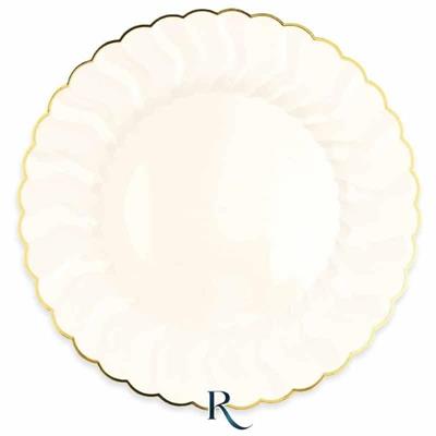 PIATTI SHELL IVORY GOLD RIUTILIZZABILI 26CM 6PZ