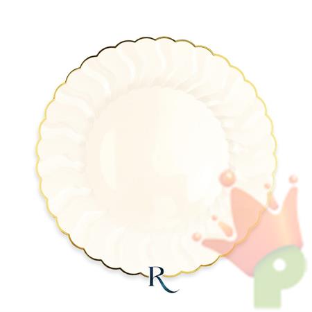 PIATTI SHELL IVORY GOLD RIUTILIZZABILI 23CM 6PZ