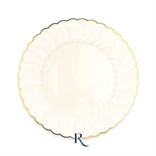 PIATTI SHELL IVORY GOLD RIUTILIZZABILI 23CM 6PZ
