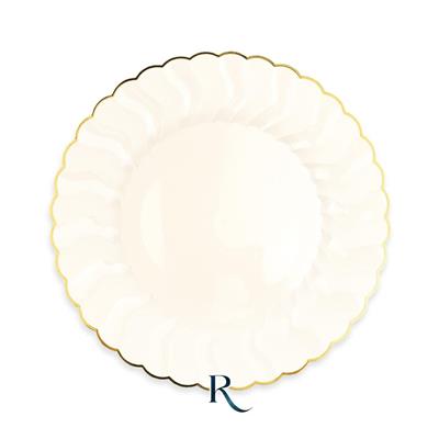 PIATTI SHELL IVORY GOLD RIUTILIZZABILI 23CM 6PZ