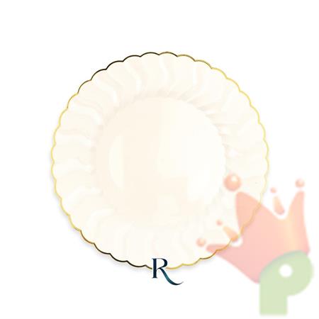 PIATTI SHELL IVORY GOLD RIUTILIZZABILI 19CM 6PZ