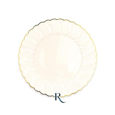 PIATTI SHELL IVORY GOLD RIUTILIZZABILI 19CM 6PZ