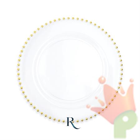 PIATTI GOLDEN DROPS CRYSTAL RIUTILIZZABILI 23CM 6PZ