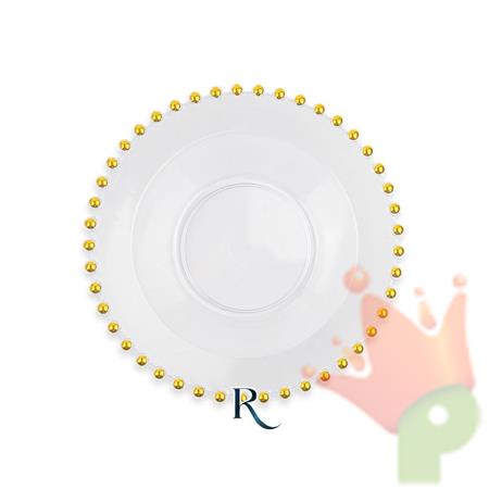 PIATTI FONDI GOLDEN DROPS CRYSTAL RIUTILIZZABILI 18CM 6PZ
