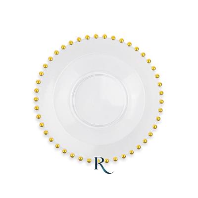 PIATTI FONDI GOLDEN DROPS CRYSTAL RIUTILIZZABILI 18CM 6PZ