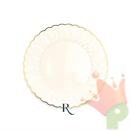 PIATTI FONDI SHELL IVORY GOLD RIUTILIZZABILI 18CM 6PZ