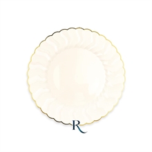 PIATTI FONDI SHELL IVORY GOLD RIUTILIZZABILI 18CM 6PZ