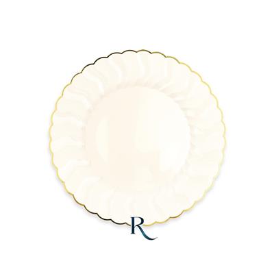 PIATTI FONDI SHELL IVORY GOLD RIUTILIZZABILI 18CM 6PZ