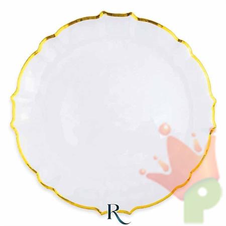 PIATTI ARABESQUE CRYSTAL GOLD RIUTILIZZABILI 25CM 6PZ