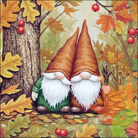 TOVAGLIOLI GNOMI NELLA FORESTA 33X33CM 20PZ
