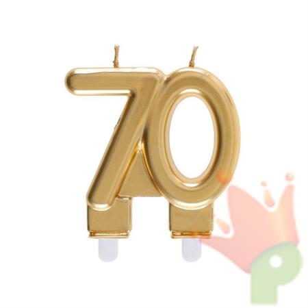 CANDELINA NUMERO 70 ORO 7,5X9 CM