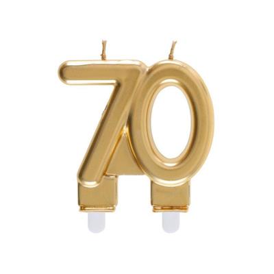 CANDELINA NUMERO 70 ORO 7,5X9 CM