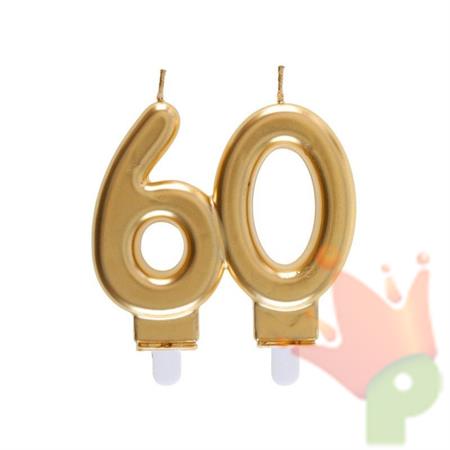 CANDELINA NUMERO 60 ORO 7,5X9 CM