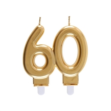 CANDELINA NUMERO 60 ORO 7,5X9 CM