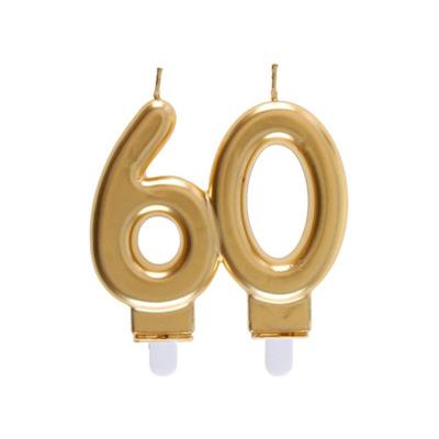 CANDELINA NUMERO 60 ORO 7,5X9 CM
