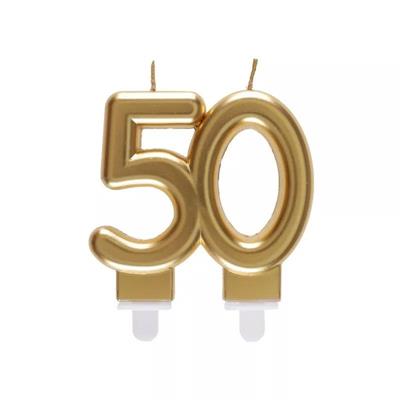 CANDELINA NUMERO 50 ORO 7,5X9 CM