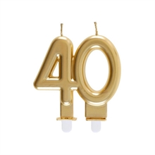 CANDELINA NUMERO 40 ORO 7,5X9 CM
