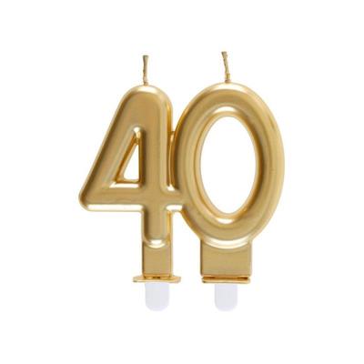 CANDELINA NUMERO 40 ORO 7,5X9 CM