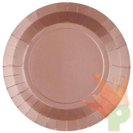 PIATTI IN CARTA ROSA GOLD  22,5 CM 10 PZ